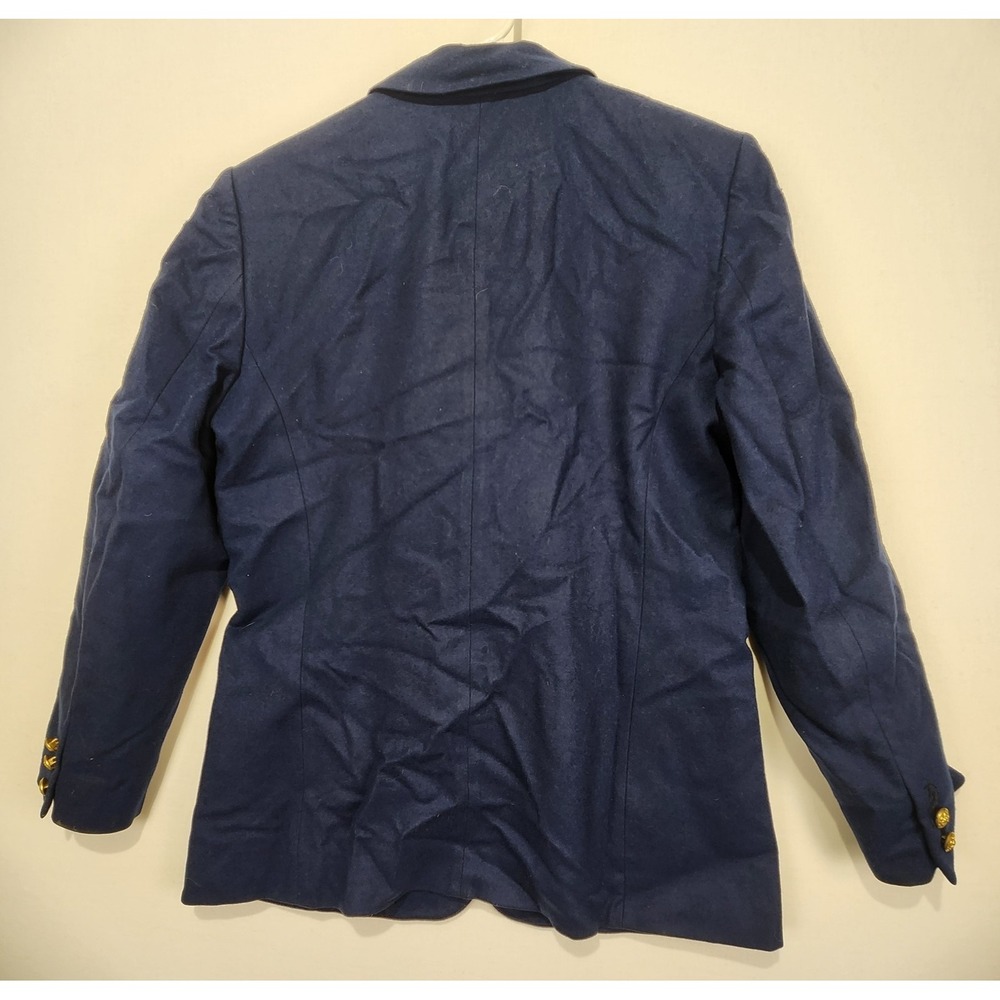 Pendleton Vintage Women's 100% Virgin Wool Navy Blue Blazer Size 10 - Picture 10 of 10